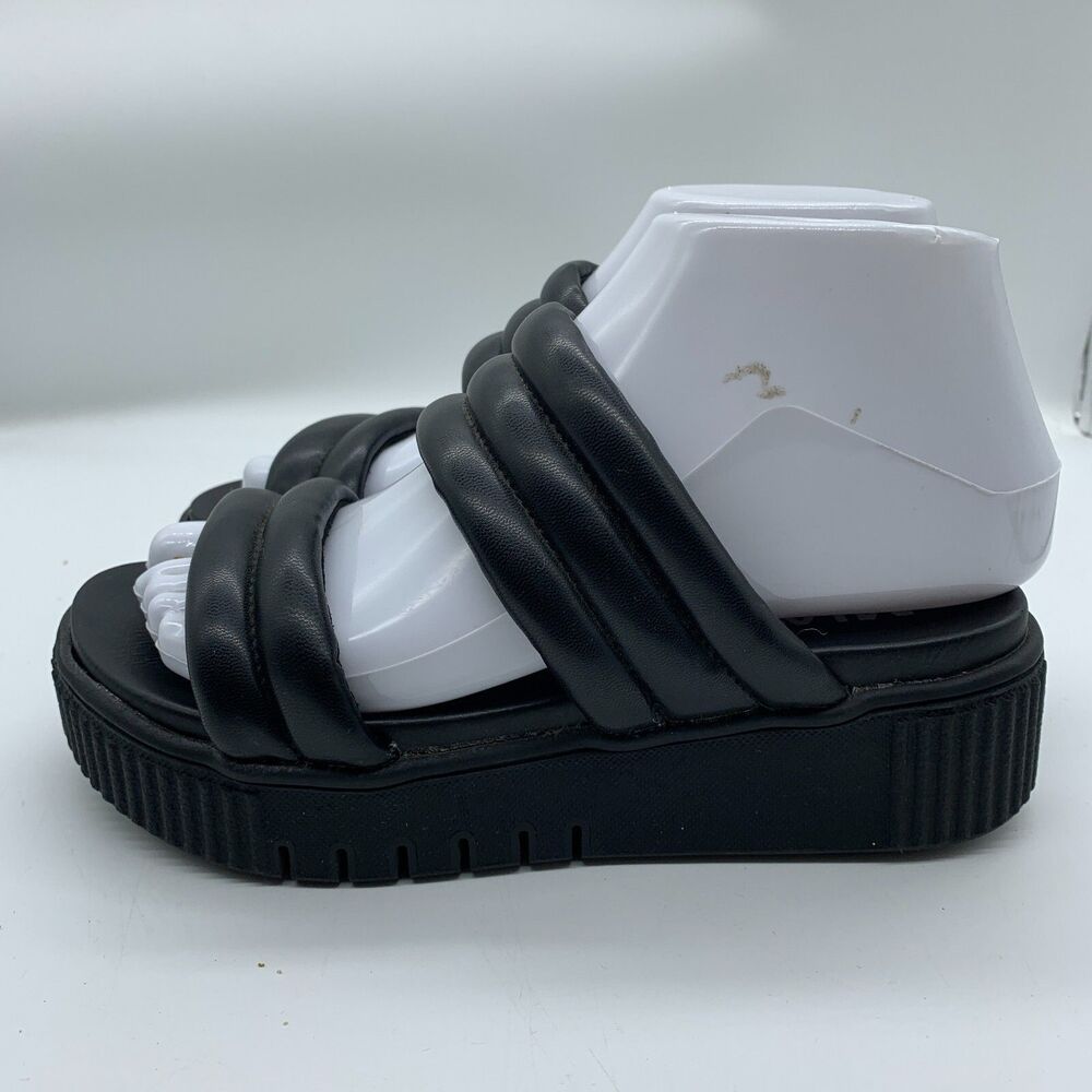 MIA Leni Platform Slide Sandal In Black Womens Size 6 Chunky - Picture 3 of 9